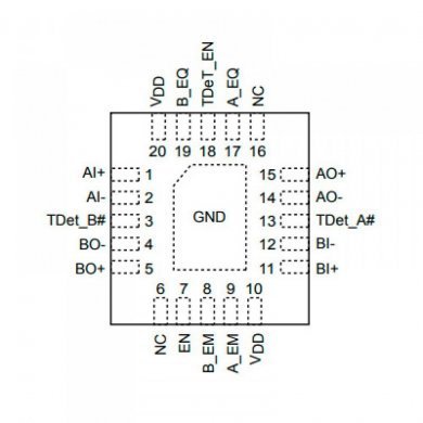 PI3EQX6741ST CI EQX6741 redriver SATA3 3.3V 6Gbps QFN20 SMD