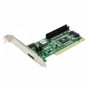 Placa Controladora eSATA, SATA e IDE PCI 32bits com 1x conector eSATA, 2x SATA 1.5Gb Interno, 1x IDE Interno, 