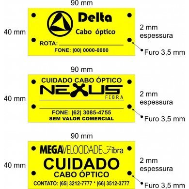 PLAQUETA0008 Plaqueta Personalizada 4x9 Fibra C/ 200 Peças