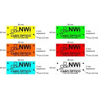 PLAQUETA0008 Plaqueta Personalizada 4x9 Fibra C/ 200 Peças