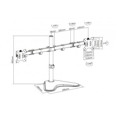 PLMSM02A Pcyes Suporte para 2 monitores 13-32 plmsm02a