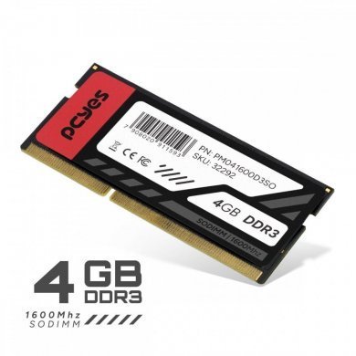 PCYES memória 4GB DDR3 1600MHz SODIMM 1.5V
