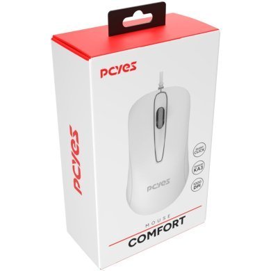 PMCBR PCYES mouse comfort silent click com fio USB branco