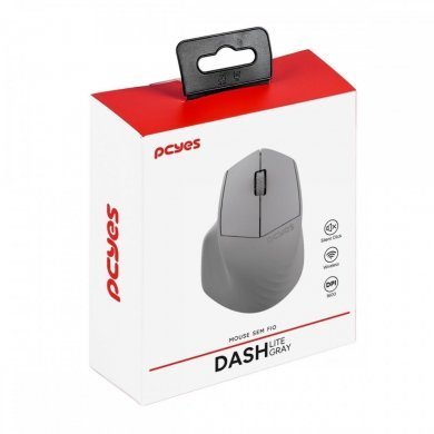 PCYes mouse sem fio Silent Dash Lite cinza 1600Dpi