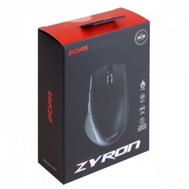 PCYES Mouse Gamer Zyron RGB 12800DPI 7 botões