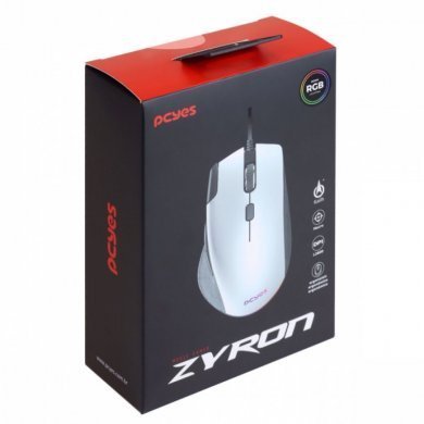 PCYES Mouse Gamer Zyron RGB 12800DPI 7 botões