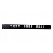 Patch Panel Modular Descarregado 19 POLEGADAS RACK PRETO PARA 12 KEYSTONE JACK