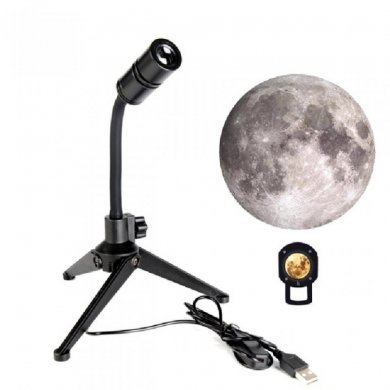 PROJECTOR-MOON Projetor LED Imagem da Lua com suporte rotativo