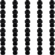 Suporte acabamento LED painel 5mm (Kit 30x) com rosca e contra porca, cor preto (Kit com 30 unidades)