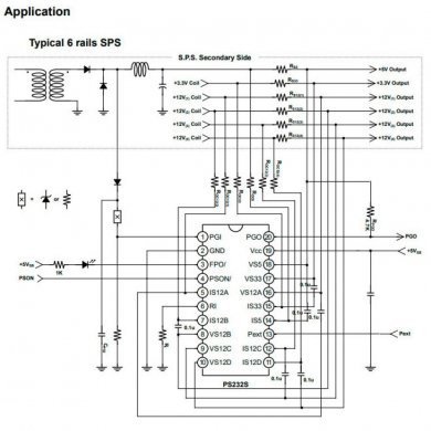 PS232S 6 channel secondary monitoring IC DIP20