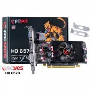 Placa de Vídeo AMD PcYes RADEON HD 6570 2GB DDR5 128Bits OC Edition Low Profile (LP Kit Incluso)
