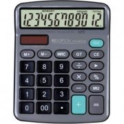 Foto de PS-6837B Hoopson Calculadora de Mesa 12 Dígitos Cinza alimentação solar e pilha AA