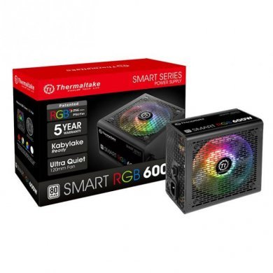 PS-SPR-0600NHFAWB-1 Thermaltake Fonte 600W RGB 80 PLUS PFC