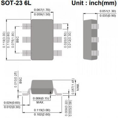 PSJ6404 Transistor N-Channel 30V 6.8A SOT-23-6L (Kit 10x)