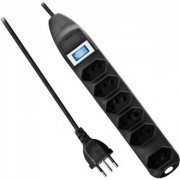 Fortrek filtro de linha com 6 tomadas 10A NBR 1m preto com fusível 