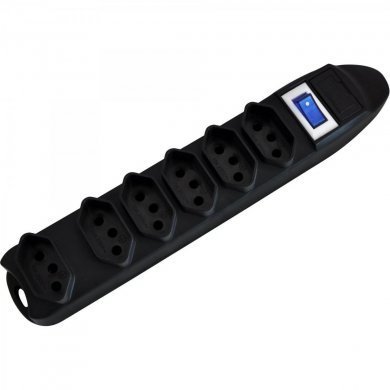 PST-101 Fortrek filtro de linha com 6 tomadas 10A NBR 1m preto