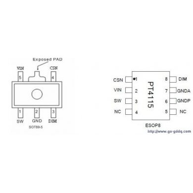 PT4115 CI LED Driver Power SOT89 (10 unidades)