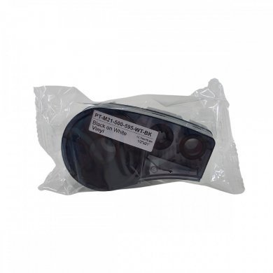 PT-M21-500-595-WT-BK FITA compatível Brady 12.7mm 6.4m PRETO/BRANCO