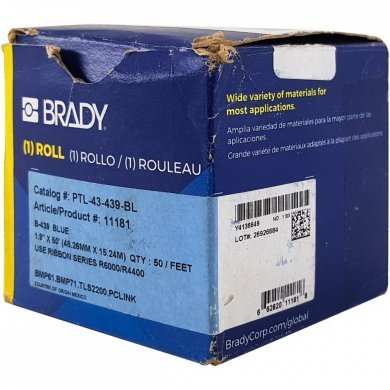 PTL-43-439-BL Brady rolo de etiqueta ribbon R4400 R6000 azul
