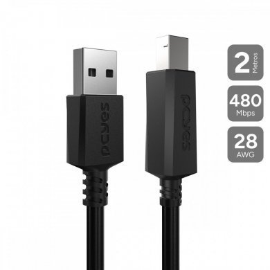 Pcyes cabo USB-A 2.0 para USB-B impressora 2 metros