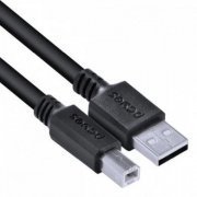 Pcyes cabo impressora USB A para USB B 3 metros 28 AWG, velocidade até 480Mbps