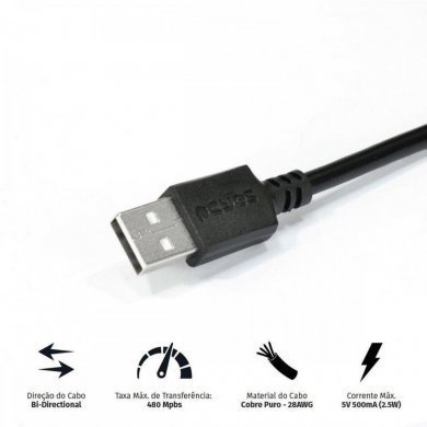 Pcyes cabo impressora USB A para USB B 3 metros