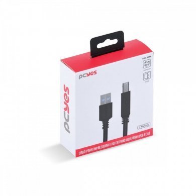 PUABM3-2 PCYes cabo USB 3.0 para USB B 3.0 2 metros preto