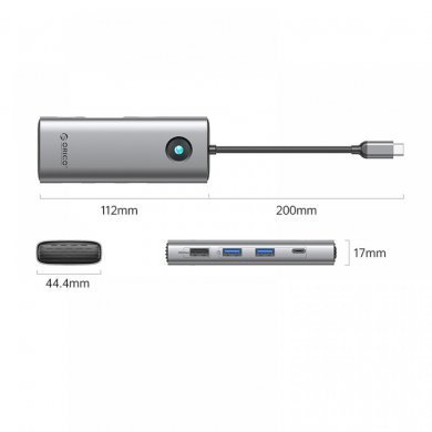 PW11-8PC-GY ORICO DOCKING STATION TYPE-C 8 in 1