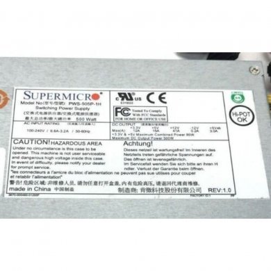 PWS-505P-1H Supermicro Fonte 1U 500W 80 PLUS Gold
