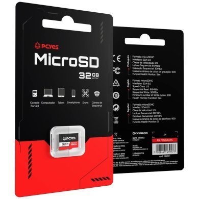 PY32GBSDHC Pcyes cartão de memória Micro SD 32GB C10 U3 V30