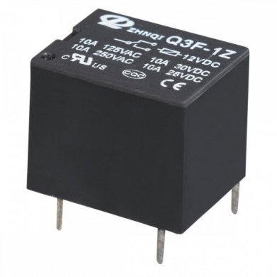 Rele Q3F-1Z 12V 10A contato NO 5 pinos (Kit 5 und)