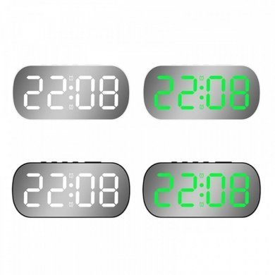 Q-2950 Relógio digital de mesa espelhado com despertador