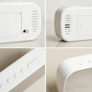 Q-2950 Relógio digital de mesa espelhado com despertador