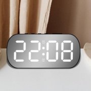 Relógio digital de mesa espelhado com despertador 