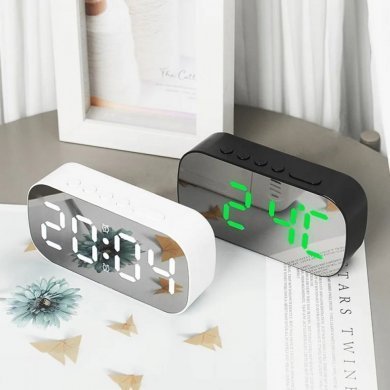 Q-2950 Relógio digital de mesa espelhado com despertador