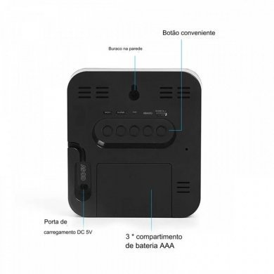 Q-2951 Relógio LED digital mesa/parede com despertado