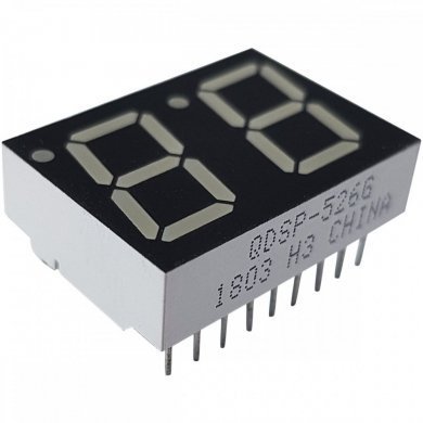 QDSP-526G Display 7 segmentos 0,56 duplo amarelo (Kit 5x)