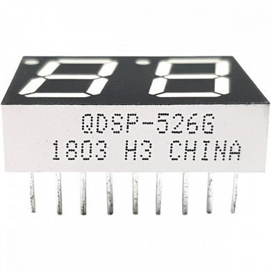 QDSP-526G Display 7 segmentos 0,56 duplo amarelo (Kit 5x)