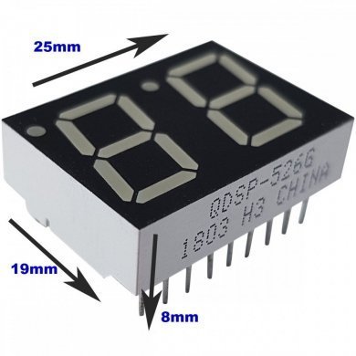 QDSP-526G Display 7 segmentos 0,56 duplo amarelo (Kit 5x)