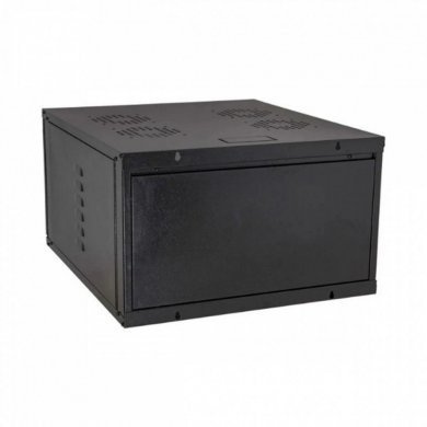 Mini rack 6U 570mm 19 polegadas preto desmontado