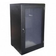 RAKER Mini Rack 16U 650MM 19 Polegadas Preto com porta visor de acrílico fumê, laterais e fundo removíveis com