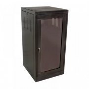 Raker rack piso 28U 1075mm 19 polegadas preto com porta visor de acrílico fumê , laterais e fundo removíveis c