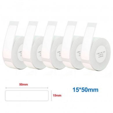 R15-50-130WHITE Niimbot fita 15x50mm preto sobre etiqueta branca