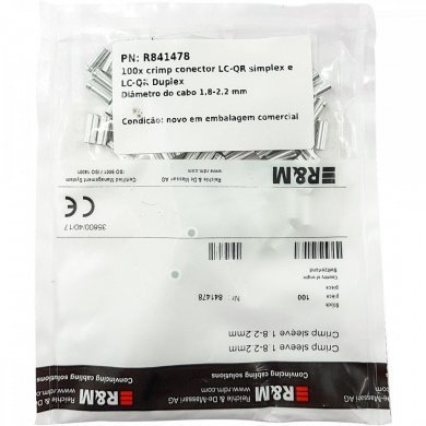 100x crimp conector LC-QR simplex e LC-QR Duplex