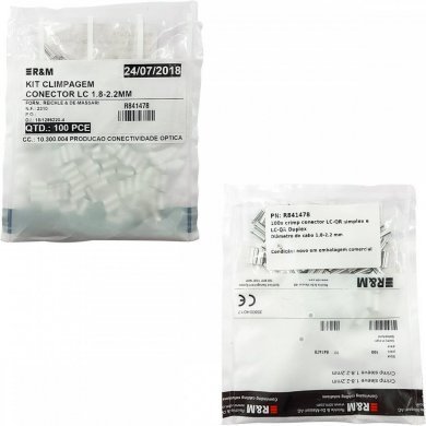 100x crimp conector LC-QR simplex e LC-QR Duplex