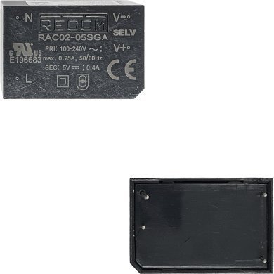 RAC02-05SGA RECOM POWER fonte encapsulada AC/DC 5V 400mA 2W