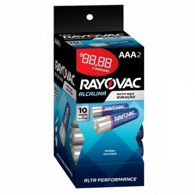 Rayovac Pilha Alcalina AAA 1.5V com 2 Unidades