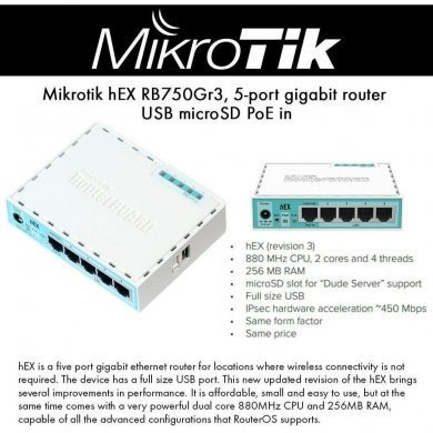 RB750GR3 Mikrotik Routerboard 750Gr3 HEX 5 portas Gigabit