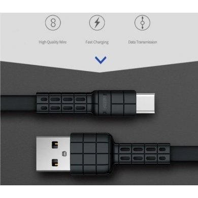 RC-116C Remax cabo USB-C 2.4A preto 1 metro