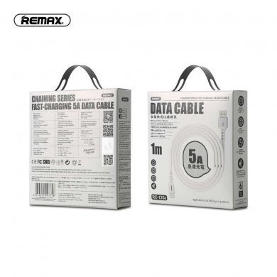 Remax cabo USB tipo C Chaining Series 5A branco 1m